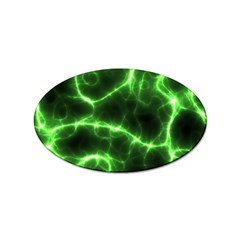 Lightning Electricity Pattern Green Sticker (oval)