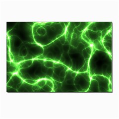 Lightning Electricity Pattern Green Postcard 4 x 6  (pkg Of 10) by anzea