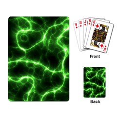 Lightning Electricity Pattern Green Playing Cards Single Design (rectangle)