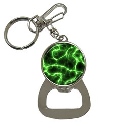 Lightning Electricity Pattern Green Bottle Opener Key Chain by anzea