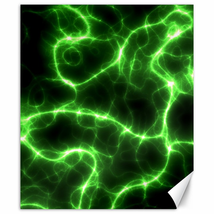 Lightning Electricity Pattern Green Canvas 20  x 24 