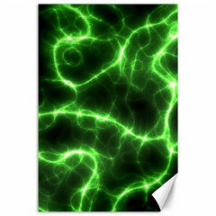 Lightning Electricity Pattern Green Canvas 24  X 36  by anzea