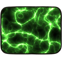 Lightning Electricity Pattern Green Two Sides Fleece Blanket (mini) by anzea