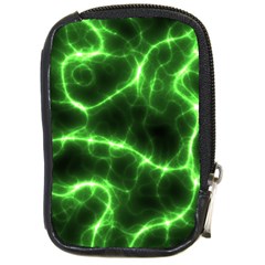 Lightning Electricity Pattern Green Compact Camera Leather Case by anzea