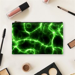 Lightning Electricity Pattern Green Cosmetic Bag (medium) by anzea