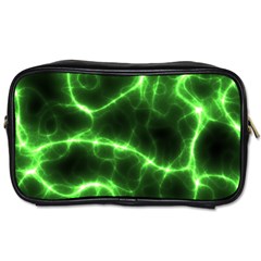 Lightning Electricity Pattern Green Toiletries Bag (one Side) by anzea