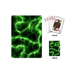 Lightning Electricity Pattern Green Playing Cards Single Design (mini)