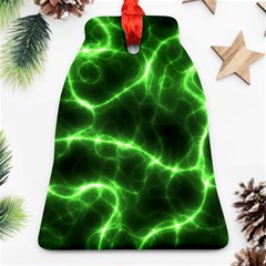 Lightning Electricity Pattern Green Ornament (bell)