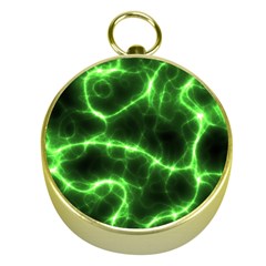 Lightning Electricity Pattern Green Gold Compasses by anzea