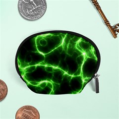 Lightning Electricity Pattern Green Accessory Pouch (small) by anzea