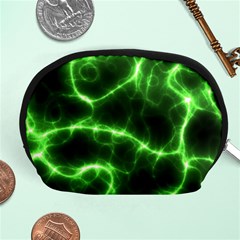 Lightning Electricity Pattern Green Accessory Pouch (medium) by anzea