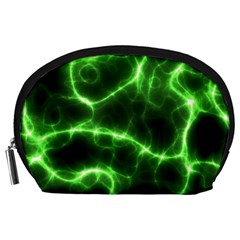 Lightning Electricity Pattern Green Accessory Pouch (large) by anzea