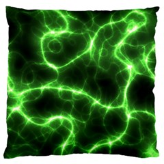 Lightning Electricity Pattern Green Standard Premium Plush Fleece Cushion Case (one Side) by anzea