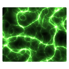 Lightning Electricity Pattern Green Two Sides Premium Plush Fleece Blanket (kids Size) by anzea