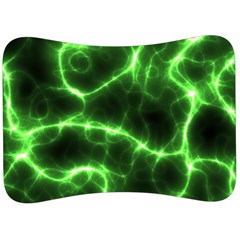 Lightning Electricity Pattern Green Velour Seat Head Rest Cushion by anzea