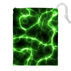 Lightning Electricity Pattern Green Drawstring Pouch (4xl)