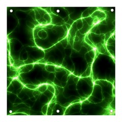 Lightning Electricity Pattern Green Banner And Sign 3  X 3  by anzea