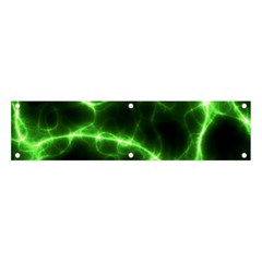 Lightning Electricity Pattern Green Banner And Sign 4  X 1  by anzea