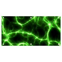 Lightning Electricity Pattern Green Banner And Sign 4  X 2  by anzea