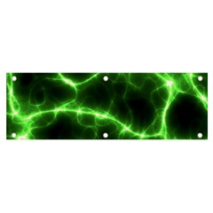 Lightning Electricity Pattern Green Banner And Sign 6  X 2  by anzea