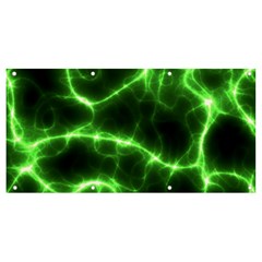 Lightning Electricity Pattern Green Banner And Sign 8  X 4  by anzea