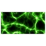 Lightning Electricity Pattern Green Banner and Sign 8  x 4  Front