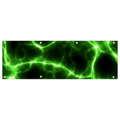 Lightning Electricity Pattern Green Banner And Sign 9  X 3  by anzea