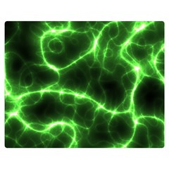 Lightning Electricity Pattern Green Premium Plush Fleece Blanket (medium)