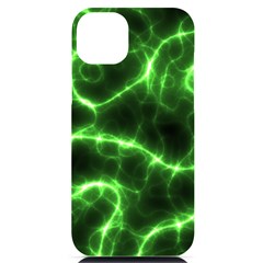 Lightning Electricity Pattern Green Iphone 14 Plus Black Uv Print Case by anzea