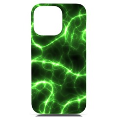 Lightning Electricity Pattern Green Iphone 14 Pro Max Black Uv Print Case by anzea