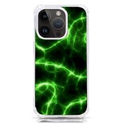 Lightning Electricity Pattern Green Iphone 14 Pro Tpu Uv Print Case by anzea