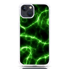 Lightning Electricity Pattern Green Iphone 13 Tpu Uv Print Case by anzea