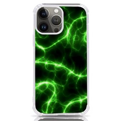 Lightning Electricity Pattern Green Iphone 13 Pro Max Tpu Uv Print Case by anzea