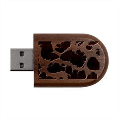 Lightning Electricity Pattern Green Wood Oval Usb Flash Drive