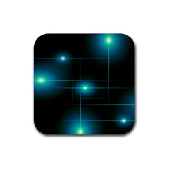 Light Shining Lighting Blue Night Rubber Coaster (square) by anzea