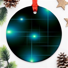 Light Shining Lighting Blue Night Round Ornament (two Sides)