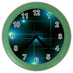 Light Shining Lighting Blue Night Color Wall Clock by anzea