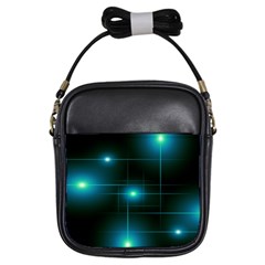 Light Shining Lighting Blue Night Girls Sling Bag by anzea