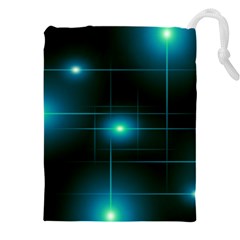 Light Shining Lighting Blue Night Drawstring Pouch (5xl) by anzea