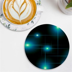 Light Shining Lighting Blue Night Uv Print Round Tile Coaster by anzea