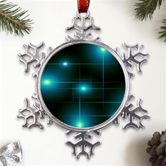 Light Shining Lighting Blue Night Metal Large Snowflake Ornament by anzea