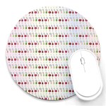 Wine Glass Pattern Round Mousepad Front