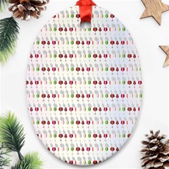 Wine Glass Pattern Ornament (oval) by anzea