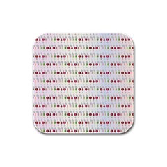 Wine Glass Pattern Rubber Square Coaster (4 Pack)