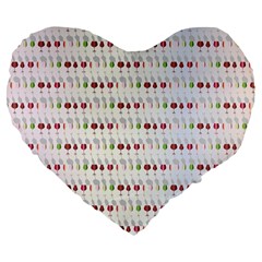 Wine Glass Pattern Large 19  Premium Flano Heart Shape Cushions by anzea