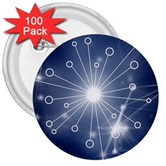 Network Technology Connection 3  Buttons (100 Pack)  by anzea