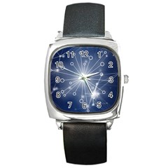 Network Technology Connection Square Metal Watch