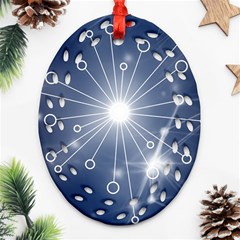 Network Technology Connection Oval Filigree Ornament (two Sides)