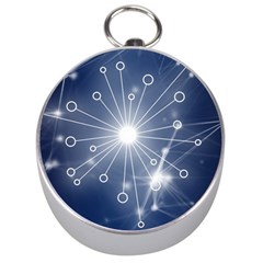 Network Technology Connection Silver Compasses by anzea