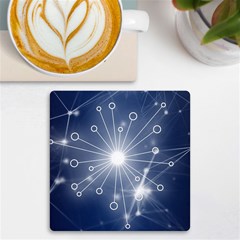 Network Technology Connection Uv Print Square Tile Coaster  by anzea